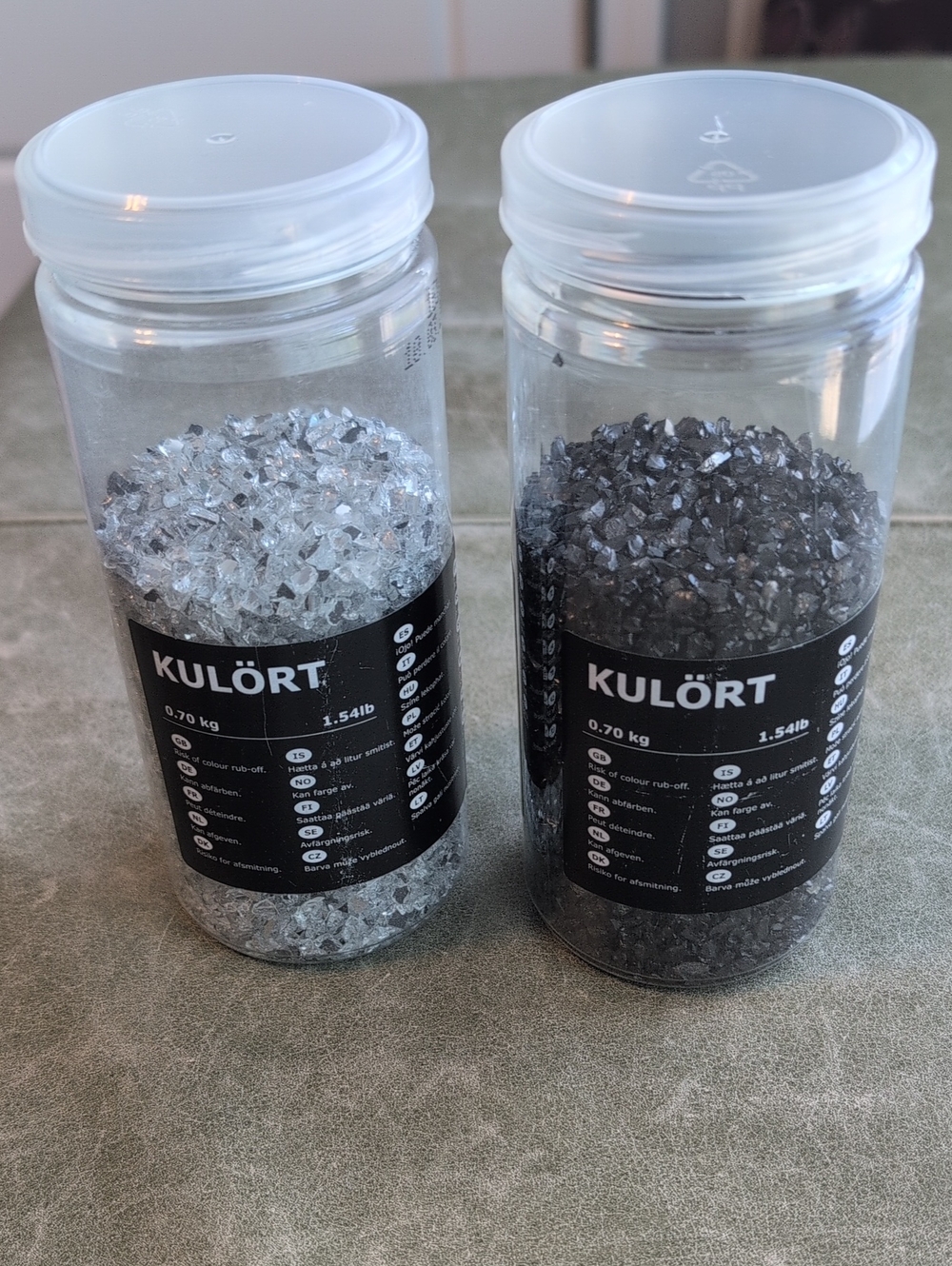 IKEA KULÖRT Decorative Glass Nuggets - Clear and Black